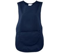 Workwear World Ladies Adjustable Stud Fastening Plain Polycotton Pocket Tabard for Cleaning, Hospitality, Healthcare (S, Navy)