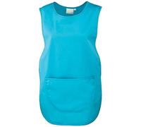 Workwear World Ladies Adjustable Stud Fastening Plain Polycotton Pocket Tabard for Cleaning, Hospitality, Healthcare (S, Turquoise)