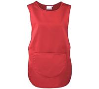 Workwear World Ladies Adjustable Stud Fastening Plain Polycotton Pocket Tabard for Cleaning, Hospitality, Healthcare (S, Red)