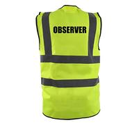 Workwear World Observer Printed High Visibility Hi Vis Event Site Work Safety Vest Waistcoat (XL, Hi Vis Yellow)