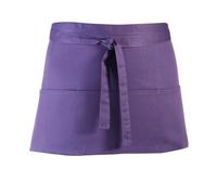 Workwear World Spectrum Collection 3 Pocket Kitchen Hospitality Catering Bar Service Short Waist Apron (Purple)