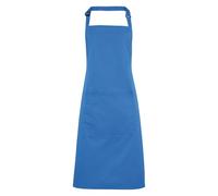 Workwear World Spectrum Collection Adjustable Halter Neck Kitchen Hospitality Catering Bar Service Bib Apron with Front Pocket (Sapphire)