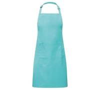 Workwear World Spectrum Collection Adjustable Halter Neck Kitchen Hospitality Catering Bar Service Bib Apron with Front Pocket (Duck Egg Blue)