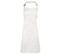 Workwear World Spectrum Collection Adjustable Halter Neck Kitchen Hospitality Catering Bar Service Bib Apron (White)
