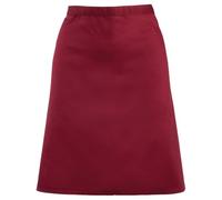 Workwear World Spectrum Collection Mid Length Kitchen Hospitality Catering Bar Service Waist Apron (Burgundy)