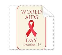 World AIDS Day 1st December Red Ribbon HIV Awareness Solidarity Symbol Glasses Cloth Cleaning Cloth Phone Screen Cleaner 5pcs
