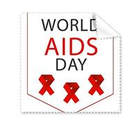 World AIDS Day Red Ribbon 1st December HIV Awareness Solidarity Symbol Glasses Cloth Cleaning Cloth Phone Screen Cleaner 5pcs