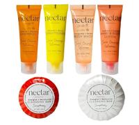 World Amenities - Nectar Mini Travel Size Toiletries Bathroom Kit | Sweet Orange Blossom| Shampoo, Conditioner, Body Wash, Lotion, Two Round Cleansing Bars & Body Bar