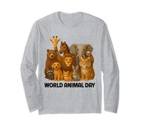 World Animal Day Cute Wildlife Appreciation Awareness Group Long Sleeve T-Shirt