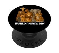 World Animal Day Protection Cute Wildlife Kindness of Pets PopSockets Adhesive PopGrip
