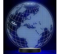 World Atlas Globe Personalised Gift Colour Changing Led Lamp Night Light | Personalised Gift For Home, Lamp Room Décor | Kids & Adults Night Lights With Name | Personalised Gift For Bedroom |