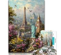 World Attractions JigsawPuzzle 1000 Pieces for Teenagers,Brain Teaser Game Wall Decoration Unique Birthday And Xmas Gifts 38x26cm