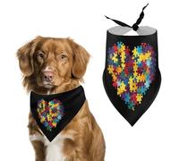 World Autism Awareness Day Cute Dog Bandanna Scarf Printed Adjustable Triangle Pet Kerchief for Dogs And Cats