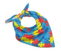 World Autism Awareness Day Silk Head Scarf Neckerchief Square Scarves Vintage Bandanas For Men Women