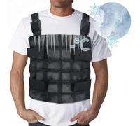 WORLD-BIO 72-Cell Ice Cooling Vest for Men & Women, Reusable Cold Vest with Adjustable Straps, Hot Weather Gear for Outdoor, Black, One Size