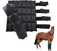 WORLD-BIO Horse Ice Boots Set of 2 /Horse Ice Pack for Injuries, Therapy Full Leg Ice Boot Cold Pack with Flexible Straps for Hock, Ankle, Knee, Legs and Hooves, 16.9'' x 16.1'' Black