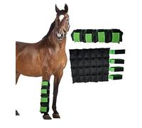 WORLD-BIO Horse Ice Boots Set of 2 /Horse Ice Pack for Injuries, Therapy Full Leg Ice Boot Cold Pack with Flexible Straps for Hock, Ankle, Knee, Legs and Hooves, 16.9'' x 16.1'' Green