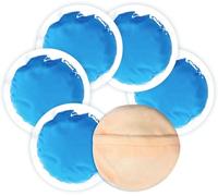 WORLD-BIO Small Ice Packs for Injuries, Reusable Round Ice Packs for Face, Warm and Cold Compress with Fabric Backing and Sleeve for Pain, Toothache, Migraine Relief