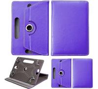 World biz 10-inch Tablet Case - Universal Stand Folio Cover, Leather, 360 Rotating Case Fits Samsung Tab A7/A8, iPad 9.7/10.2, Fire HD 10 (Purple)