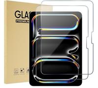 World biz 2 Pack Screen Protector for iPad Pro 11-Inch (M4) 2024 (A2836 A2837 A3006), Premium Tempered Glass, 9H Hardness, Anti-Scratch, Bubble-Free for iPad Pro 11 2024 - Clear