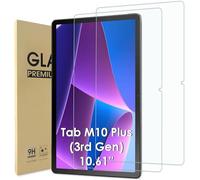 World biz 2 Pack Screen Protector for Lenovo Tab M10 Plus 3rd Gen 10.6 Inch 2022, 9H Tempered Glass Screen Film Guard for 10.6 Lenovo Tab M10 Plus Gen 3 TB125FU TB128FU TB128XU 2022 Release