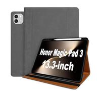 World biz Case for Honor Magic Pad 3 13.3'' 2025, Premium Leather Multi-Angle Viewing Stand Cover with Pencil Holder & Card Slots, Auto Sleep/Wake for Honor Magic Pad 3 (Grey)