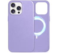 World biz Case for iPhone 16 Pro - 6.3", Genuine Leather Magnetic Wireless Charging Case, Slim Protective Shockproof Non-Slip Metal Buttons Cover, iPhone 16 Pro 2024 (Violet)