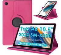 World biz Case for Samsung Galaxy A8 10.5-Inch 2021 Tablet (SM-X200/X205/X207), 360 Degree Rotation Protective Stand Leather Folio Cover Back, Auto Wake/Sleep Tab A8 (Pink)