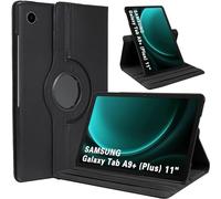 World Biz Case for Samsung Galaxy Tab A11 Plus 2026/ A9 Plus 2024 11-Inch, 360 Degree Rotation Protective Stand Leather Cover, Auto Wake/Sleep (Black)