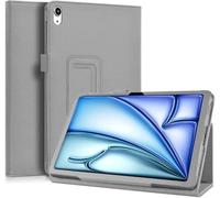 World biz Flip Folio Case for iPad Air 11 inch (2024) M2, Air 6th Generation, PU-Leather Protective with Pencil Holder Cover, Auto Wake/Sleep (Grey)