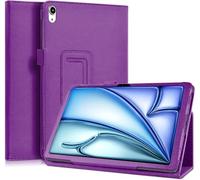 World biz Flip Folio Case for iPad Air 11 inch (2024) M2, Air 6th Generation, PU-Leather Protective with Pencil Holder Cover, Auto Wake/Sleep (Purple)