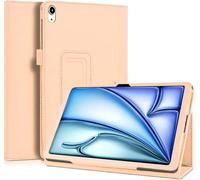 World biz Flip Folio Case for iPad Air 11 inch (2024) M2, iPad Air 6th Generation, PU-Leather Protective with Pencil Holder Cover, Auto Wake/Sleep New iPad Air 11 (Gold)