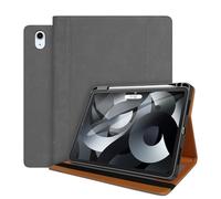 World biz Leather Case for Air 11-inch 2024 (M2) 6th Generation, iPad Air 5th/4th Generation 10.9" (2022/2020) with Pencil Holder & Card Slots, Premium Leather Cover, Auto Sleep/Wake, Grey