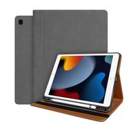 World biz Leather Case for iPad 10.2 Case, Fit iPad 9th Generation/iPad 8th Generation (2020)/7th Generation (2019), Premium Leather Cover with Pocket & Pencil Holder, Auto Sleep/Wake, Grey