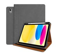 World biz Leather Case for iPad 10th Generation,10.9 Inch 2022 Model, Premium Leather Business Cover with Pocket & Pencil Holder, Auto Sleep/Wake iPad 10th Gen 10.9'' (Grey)