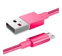 World biz Micro USB Cable, 1M Micro USB Android 3.1A Fast Charger Cable Nylon Braided USB Micro Cord Compatible for Samsung S7/S6,Kindle Fire,Tablets,PS 4 Controller, Android Devices (Pink, 1M)