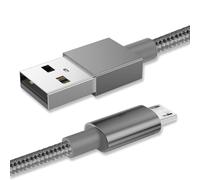 World biz Micro USB Cable, 2M Micro USB Android 3.1A Fast Charger Cable Nylon Braided USB Micro Cord Compatible for Samsung S7/S6,Kindle Fire,Tablets,PS 4 Controller, Android Devices (Grey)