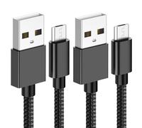 World biz Micro USB Cable, 2Packs 1M Android Charging Cable 3.1A, Micro Charging Cable Braided Compatible with PS4 Controller, Samsung Galaxy J7, S7, S6,Kindle Fire,Tablet (Black)