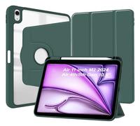 World biz Rotating Case for iPad Air 11-Inch M2/M3 (2024/25) iPad Air 5/4 (2022/2020 5th/4th Gen 10.9'') Pencil Holder, 360 Degree Rotation Protective Trifold Cover, Auto Wake/Sleep (Emerald Green)