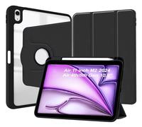 World biz Rotating Case for iPad Air 11-Inch M2/M3 (2024/25) iPad Air 5/4 (2022/2020 5th/4th Gen 10.9'') Pencil Holder, 360 Degree Rotation Protective Trifold Cover, Auto Wake/Sleep (Black)