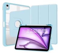 World biz Rotating Case for iPad Air 11-Inch M2/M3 (2024/25) iPad Air 5/4 (2022/2020 5th/4th Gen 10.9'') Pencil Holder, 360 Degree Rotation Protective Trifold Cover, Auto Wake/Sleep (Sky Blue)