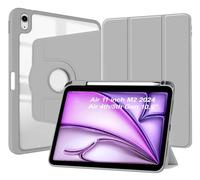 World biz Rotating Case for iPad Air 11-Inch M2/M3 (2024/25) iPad Air 5/4 (2022/2020 5th/4th Gen 10.9'') Pencil Holder, 360 Degree Rotation Protective Trifold Cover, Auto Wake/Sleep (Grey)