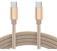 World biz USB C to USB C Charger Cable, New Nylon USB-C to C Cable (1M/3FT), 100W (5A) for iPhone 16 15 Pro Max/Plus/Pro, Samsung Galaxy S24/S23/S22/S21,Mac Book Pro 2021, iPad Pro/Air (Gold)