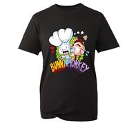 World Book Day 2025 Cute Bunny Birthday Gift T-Shirt Boys Girls Monkey Funny Comic Story Angry Characters Unisex Kids Adults Tee Top (Black, S)