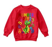 World Book Day Boys and Girls Dinosaur and Numbers National Numeracy Number Day Maths Day Ideas Jumper Sweatshirt #ND 7-8 Years Red