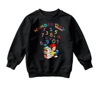 World Book Day Boys and Girls National Numeracy Number Day Maths Day Ideas Jumper Sweatshirt for Kids with Numbers #ND 3-4 Years Black