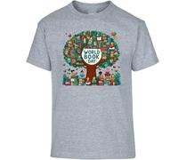 World Book Day Boys T-Shirt Educational Tree Knowledge Bookworm Reading Lover Festival Fancy Dress Costume Boys Kids Girls Unisex Gift Tshirt Sport Grey - Youth X-Large (Age 12-13)