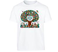 World Book Day Boys T-Shirt Educational Tree Knowledge Bookworm Reading Lover Festival Fancy Dress Costume Boys Kids Girls Unisex Gift Tshirt White - Youth Medium (Age 7-8)