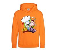 World Book Day Cute Bunny Hoodie Birthday Gift Boys Girls Monkey Funny Pullover Comic Story Angry Characters Unisex Kids Adults Hood (Orange, 9 Years)