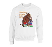 World Book Day Jumper, The Wonderful Funny Animal Child Cartoon Inspired By World Book Day 2025 Boys Girls Unisex Sweatshirt Gift(M, White)